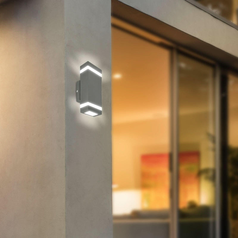 Brilliant Charcoal Entasis Exterior Wall Light Exterior Wall Light