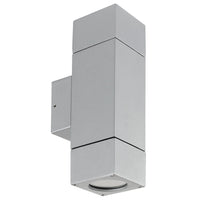 Brilliant Silver Prairie Exterior Up/Down Wall Light