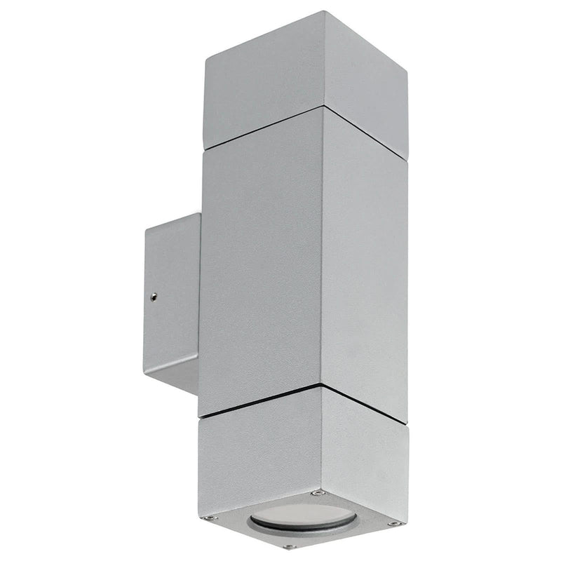Brilliant Silver Prairie Exterior Up/Down Wall Light
