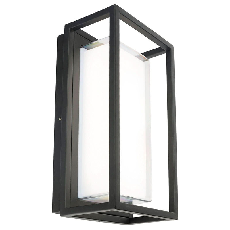 Brilliant Black Rectangle Bolton LED Exterior Wall Light