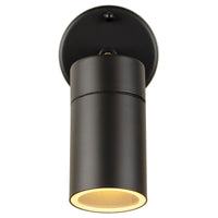 Brilliant Black Coolum Modern Wall Adjustable Light on Round Base Plate