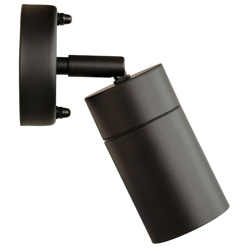Brilliant Black Coolum Modern Wall Adjustable Light on Round Base Plate