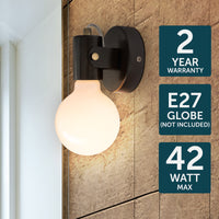 Brilliant Metta Black Contemporary Style Wall Light