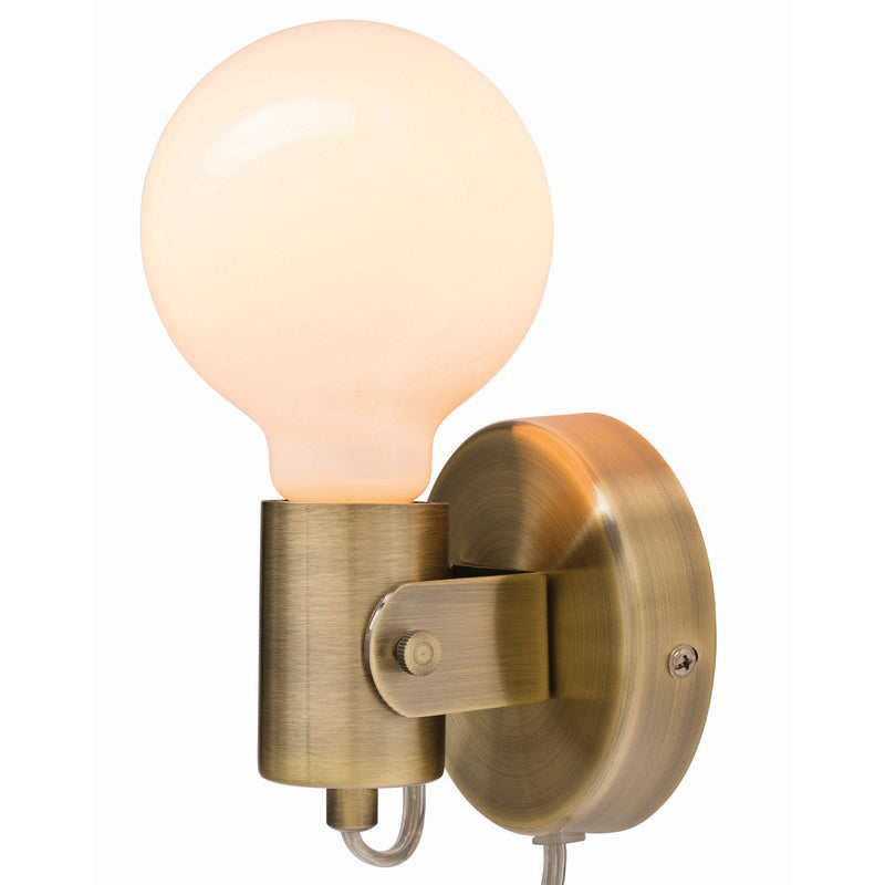 Brilliant Metta Antique Brass Contemporary Style Wall Light