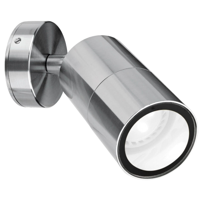 Brilliant Brushed Chrome Seaford LED Exterior Wall Light