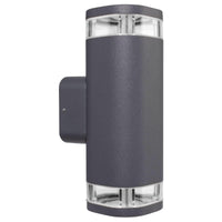 Brilliant Charcoal Glenelg-Ambient LED Exterior Up/Down Wall Light