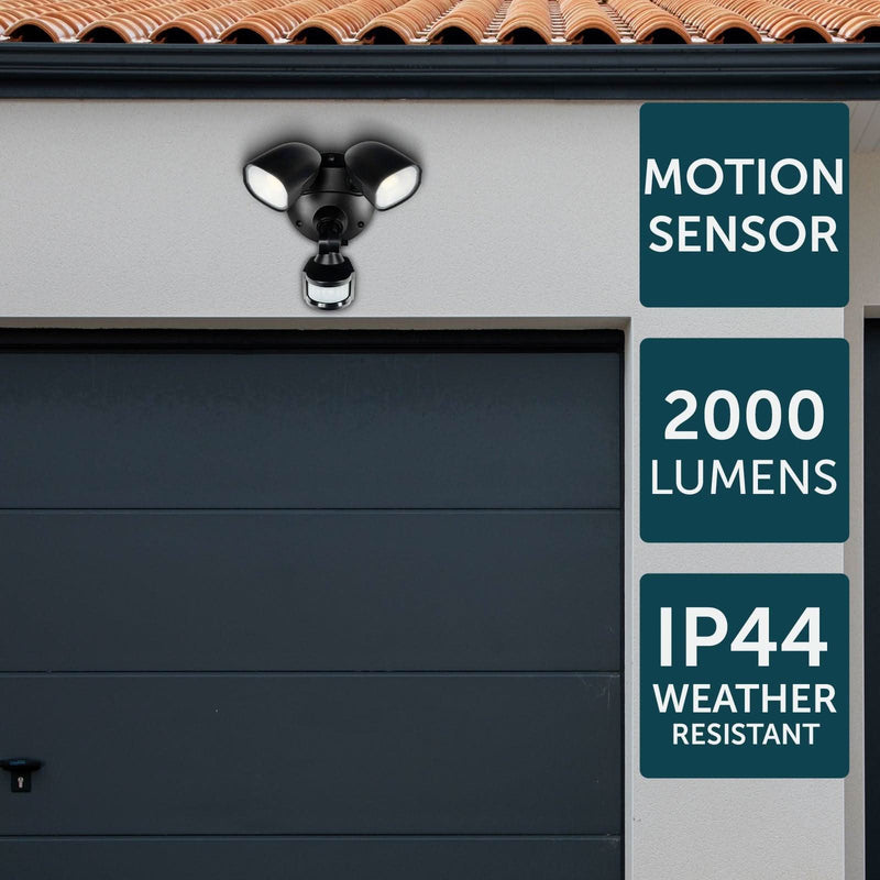 Brilliant Black Frontier Smart Wi-Fi Security Floodlight with Sensor