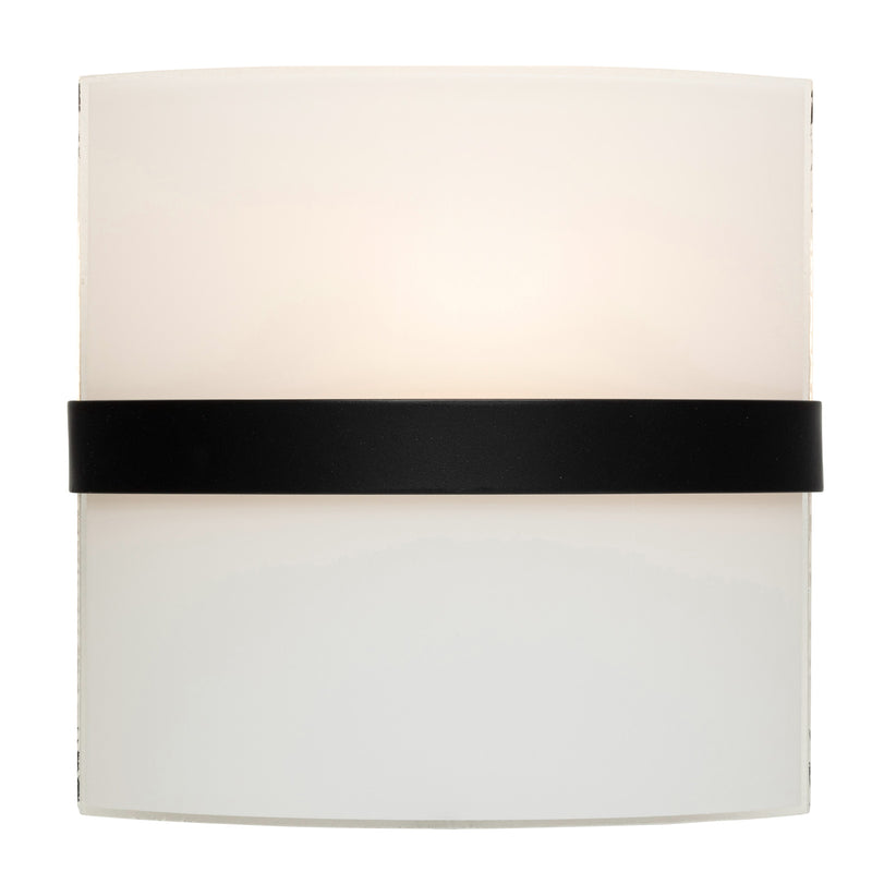 Brilliant Kota Matt Black Frost Glass Wall Light Sconce