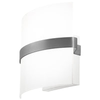 Brilliant Kota Satin Nickle Frost Glass Wall Light Sconce