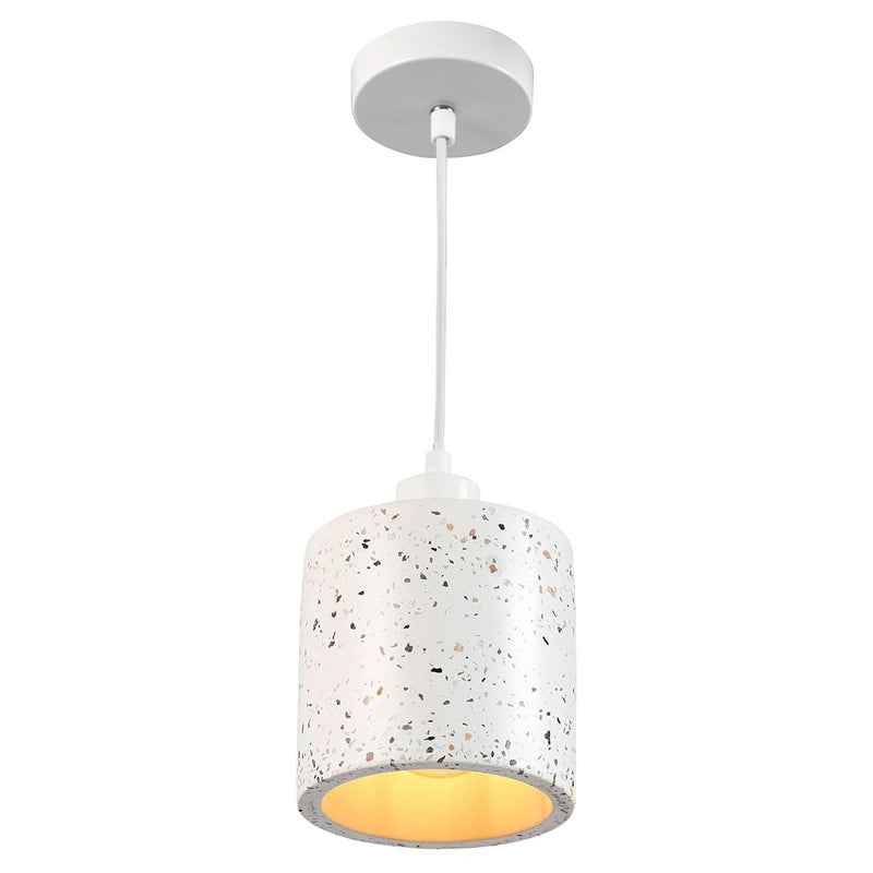 Brilliant Bianca White Terrazzo Stone Pendant Light
