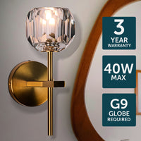 Brilliant Celeste Glass And Satin Brass  Vanity Light