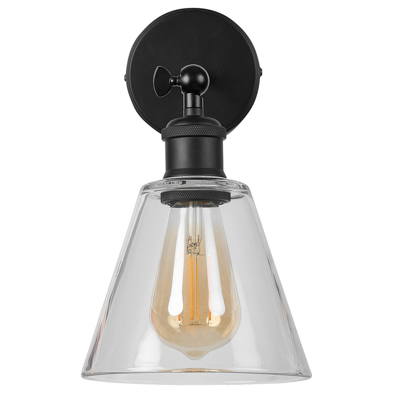 Brilliant Paige Matt Black Glass Vanity Light