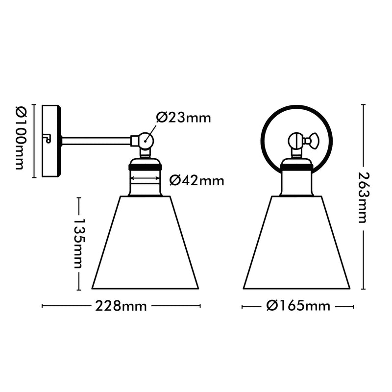 Brilliant Paige Matt Black Glass Vanity Light