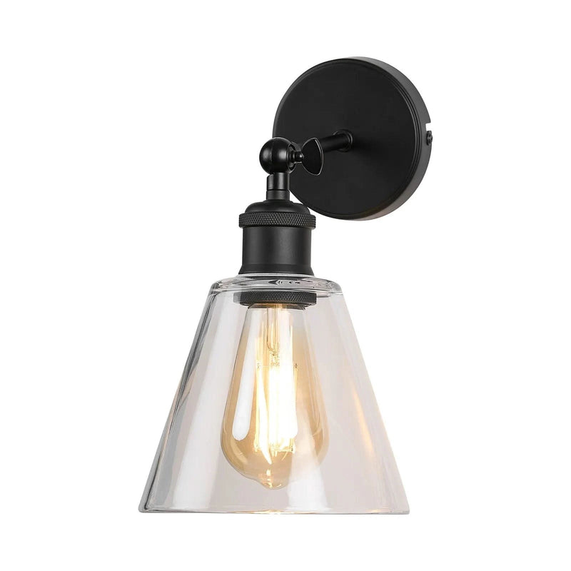 Brilliant Paige Matt Black Glass Vanity Light