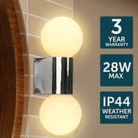 Brilliant Starlet Chrome Double Wall Vanity Light