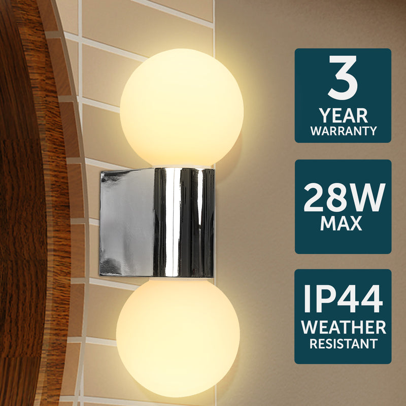 Brilliant Starlet Chrome Double Wall Vanity Light