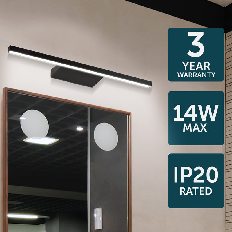 Brilliant Kaji Black 350lm Contemporary LED Vanity Light