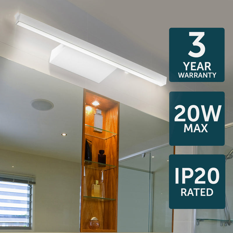 Brilliant Kaji White 90cm Contemporary LED Vanity Light