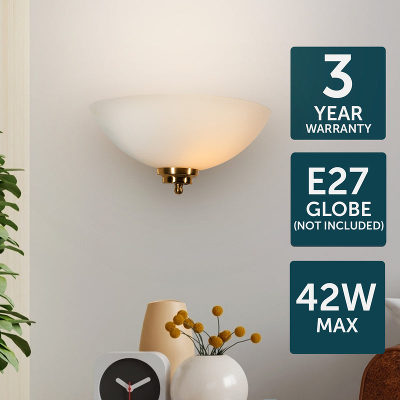 Brilliant Gatsby Brushed Brass Wall Sconce