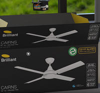 Brilliant 48” AC White Cairns Ceiling Fan With B22 Light