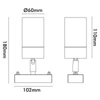 Brilliant Stainless Steel Coolum Modern Wall Adjustable Light on Base Plate