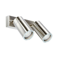 Brilliant Stainless Steel Coolum Modern Wall Light with 2 Lights