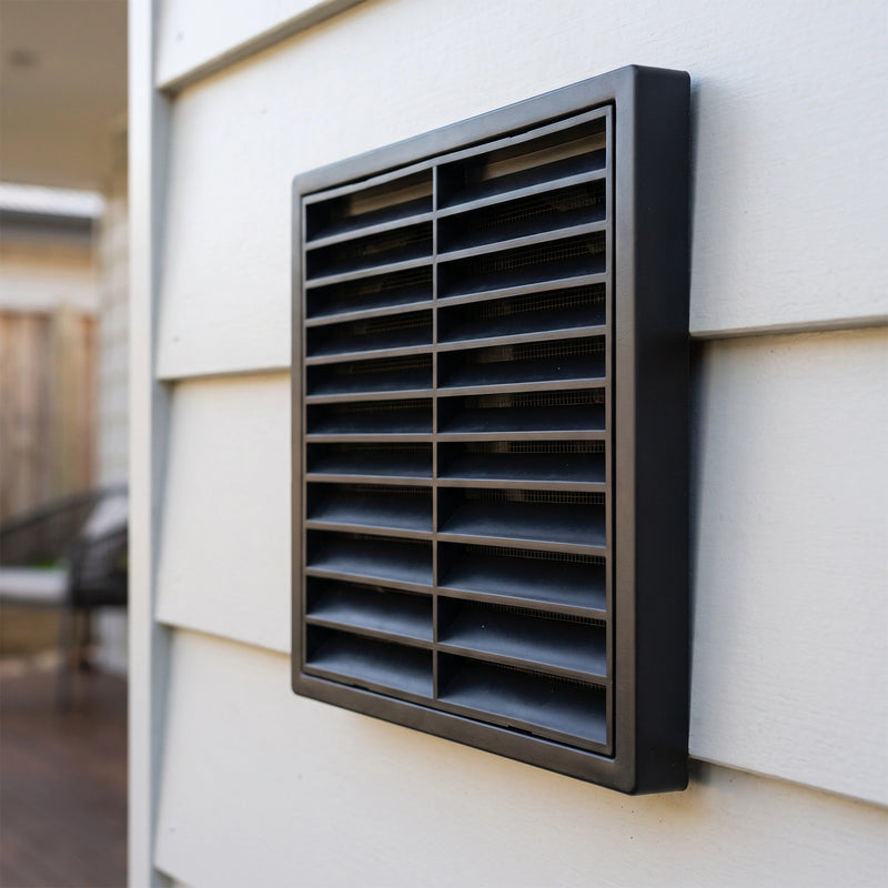 ABS Black Exterior 100mm Square Grille Vent