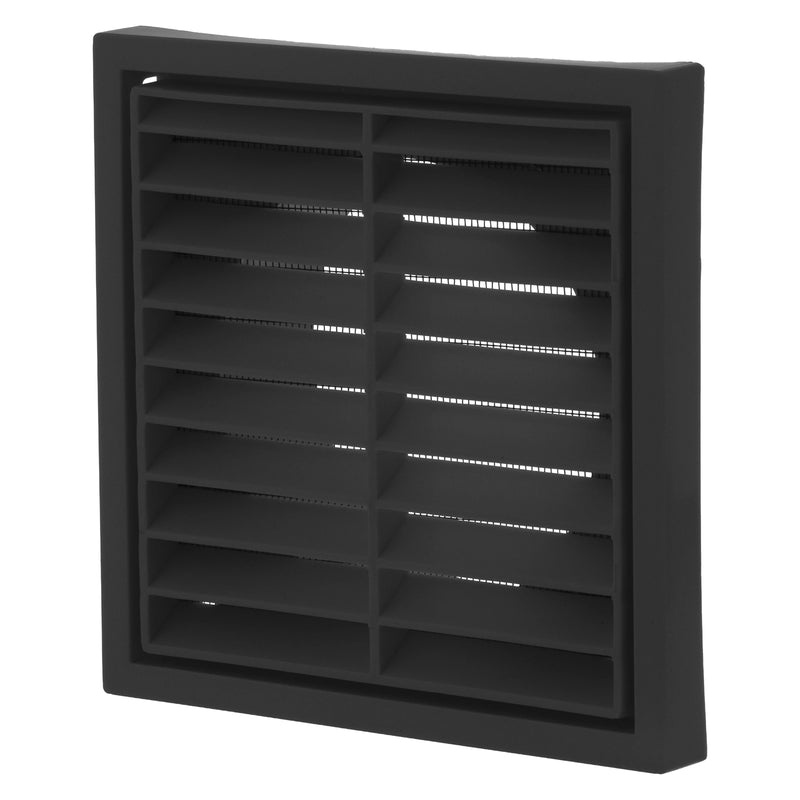 ABS Black Exterior 100mm Square Grille Vent