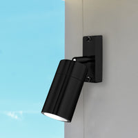 Brilliant Black Denver-II LED Exterior Adjustable Wall Light