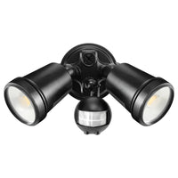 Brilliant Black Hunter-III LED Twin Light Floodlight with Sensor