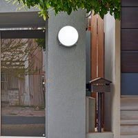 Brilliant Charcoal Delatite 12W Round LED Exterior Bunker Light