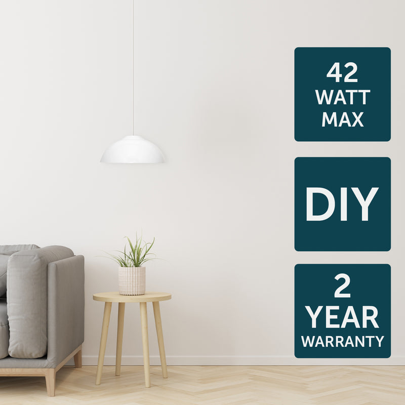 Brilliant Dome White Basix Batten Fix Shade