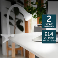Brilliant Vito White Clamp Lamp