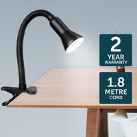 Brilliant Vito Black Clamp Lamp