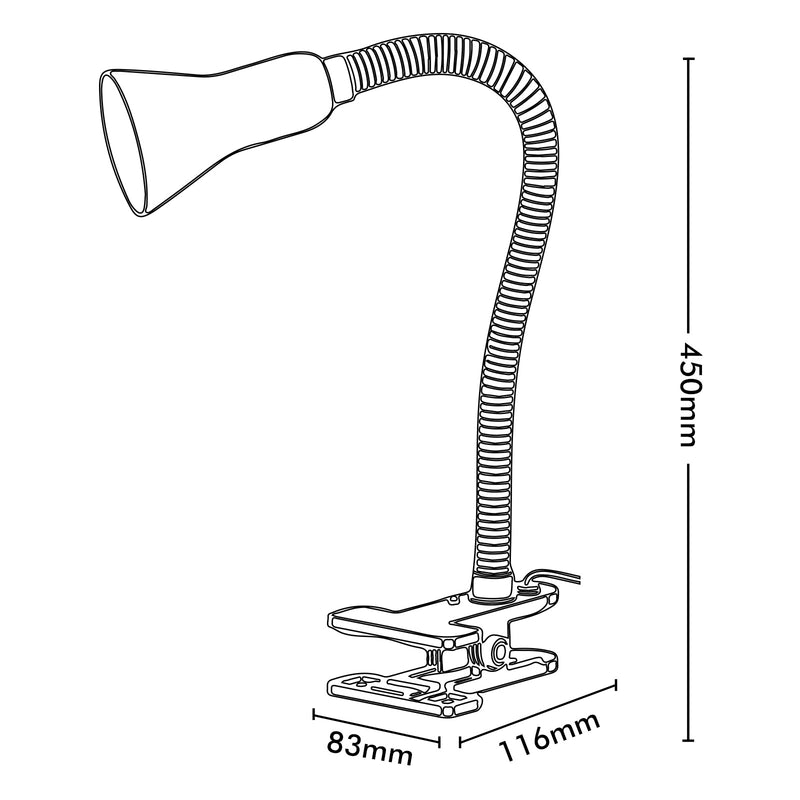 Brilliant Vito Black Clamp Lamp