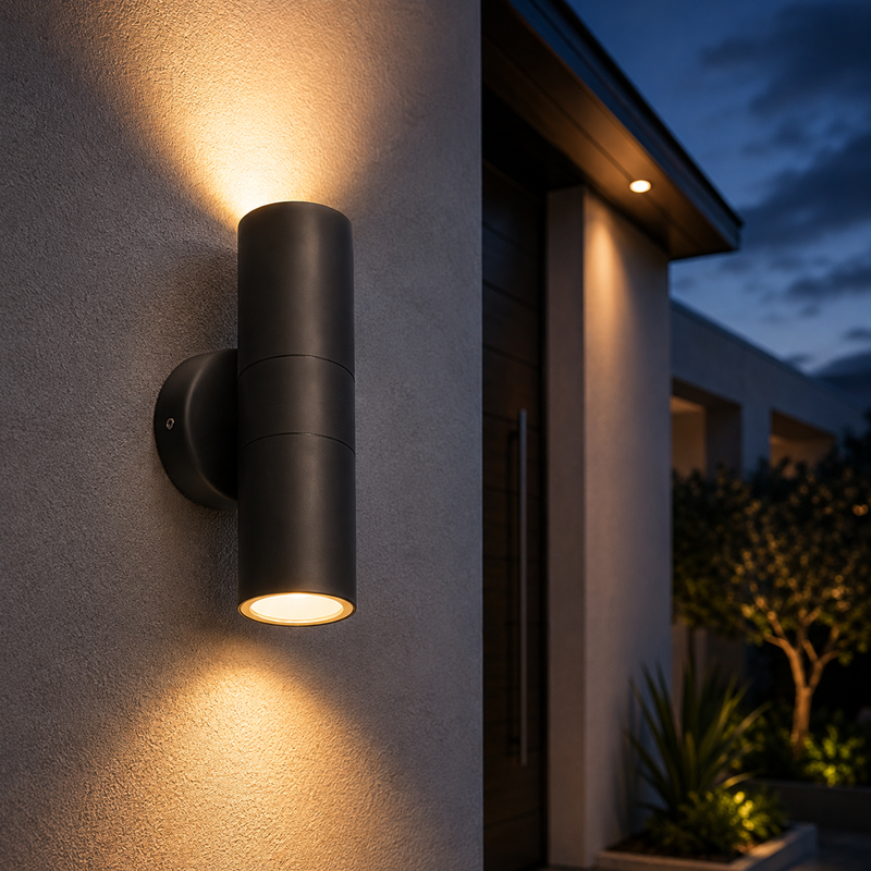 Brilliant Black Coolum LED Exterior Up/Down Wall Light