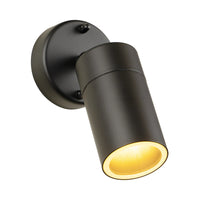 Brilliant Black Coolum Modern Wall Adjustable Light on Round Base Plate