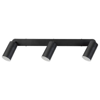 Brilliant Black Coolum Modern Wall 3 Light on Rounded End Bar Plate