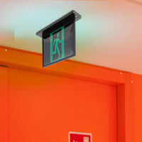 Brilliant Black Blade Recessed 2W LED Emergency Exit Sign