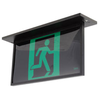 Brilliant Black Blade Recessed 2W LED Emergency Exit Sign