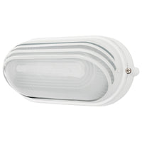 Brilliant White Essex Louvred LED Oval Bunker Light