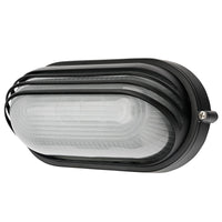 Brilliant Charcoal Essex Louvred LED Oval Bunker Light