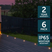 Brilliant Stainless Steel Valla 40mm Round RGB LED Deck Light Kit-6 Pack