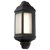 Brilliant Matt Black Maldon Half Round Small LED Coach Wall Light