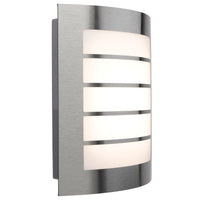 Brilliant Stainless Steel Gladstone Modern Wall Light Twin Pack