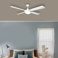 Brilliant White Tempest 52'' DC 4-Blade ABS Ceiling Fan with Light