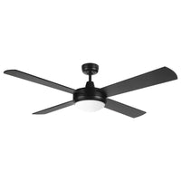 Brilliant Black Tempest 52'' DC 4-Blade ABS Ceiling Fan with Light