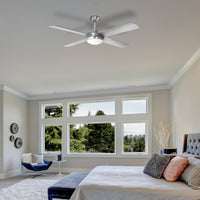 Brilliant Brushed Aluminium Tempest 52'' 4-Blade ABS DC Ceiling Fan with Light