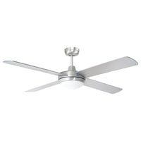 Brilliant Brushed Aluminium Tempest 52'' 4-Blade ABS DC Ceiling Fan with Light