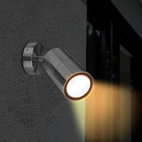 Brilliant Brushed Chrome Seaford LED Exterior Wall Light